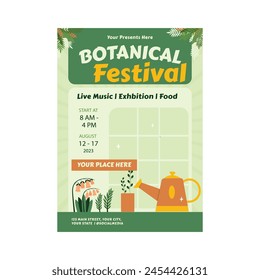 Vector Illustration of Botanical Festival Flyer