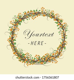 Vector illustration. Botanical frame flowers and leaves for invitations, greeting cards, quotes, posters and more.