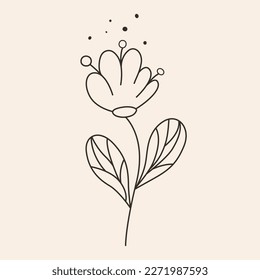 Vector illustration Botany.Flowers.Twig. Abstract leaves. Print for textiles, web design, social networks, dark gray, black, stylish twig with leaves on a white background. Poster.Print.Element  EPS10