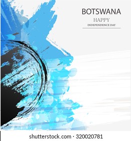 Vector Illustration of Botswana Flags for Independence Day of Botswana on grungy background.