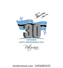 Vector illustration of Botswana Independence Day social media feed template