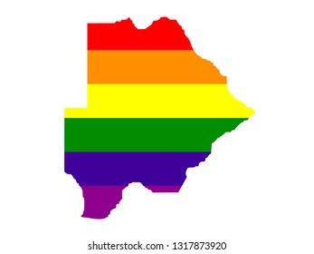 vector illustration of Botswana map with LGBT flag