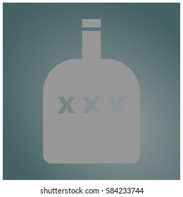 Ilustración vectorial de la botella del icono del alcohol en gris