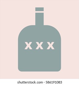 Vector illustration of Bottle of alcohol vector icon in Gray
