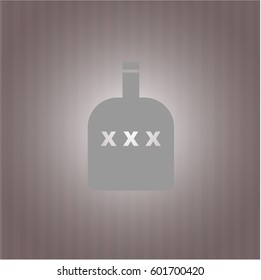 Vector  illustration of  Bottle of alcohol icon in Gray
