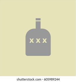 vector Illustration Of Bottle of alcohol icon in Grey color
