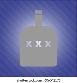 Ilustración vectorial de la botella de alcohol en gris
