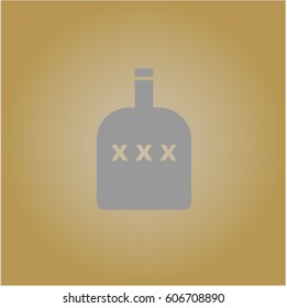 Vector illustration of bottle of alcohol icon in gray
