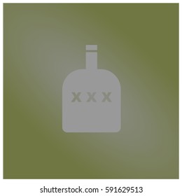 Ilustración vectorial de la botella del símbolo vector del alcohol en color ceniza

