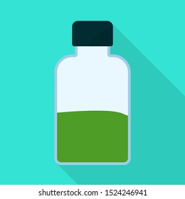Vector illustration of bottle and aloe symbol. Web element of bottle and gel stock vector illustration.