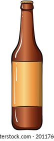 Vector illustration with bottle of beer alcoholic drinks. Isolated on a white background