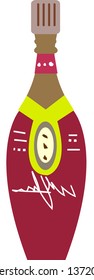 Ilustración vectorial de una botella de champán