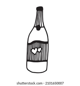 vector illustration bottle of champagne