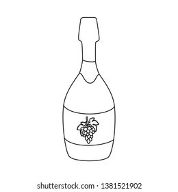 Vector illustration of bottle and champaign sign. Collection of bottle and celebration stock symbol for web.