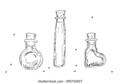 Vector illustration of a bottle collection