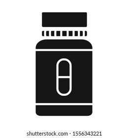 Vector illustration of bottle and container symbol. Graphic of bottle and medical stock symbol for web.
