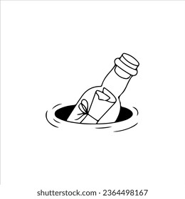 ilustración vectorial de una botella que contiene una letra