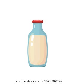 
vector illustration with a bottle of cow's milk