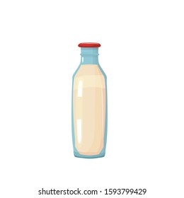 
vector illustration with a bottle of cow's milk
