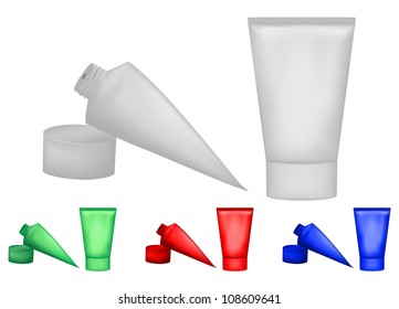 Vector illustration bottle cream set