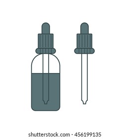 Vector illustration bottle of E-Liquid.