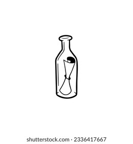 ilustración vectorial de una botella rellenada con una letra