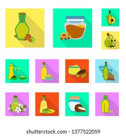 Vector illustration of bottle and glass  icon. Set of bottle and agriculture stock vector illustration.