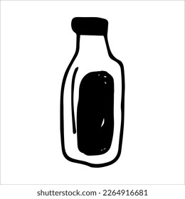Vector illustration of a bottle of ketchup sauce