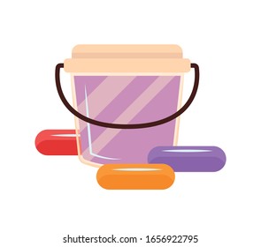 Vector illustration of a bottle with mastic. Food additive on a white background.