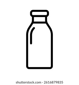 A vector illustration of a bottle of milk in line style, isolated on a white background. Ideal for dairy, breakfast, nutrition, and beverage-themed designs.