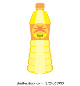 Vector illustration : a bottle of palm cooking oil, isolated on white background 