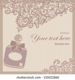 vector illustration of bottle of perfume exude fragrance