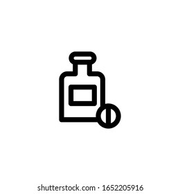 Ilustración de vectores, botella y píldora 
  para obtener más información. Plantilla de diseño de línea