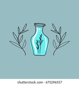 Vector illustration of a bottle with a plant inside