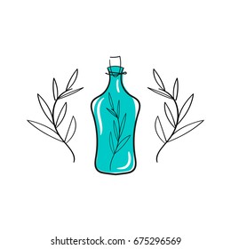 Vector illustration of a bottle with a plant inside