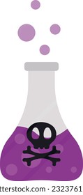 Vector illustration of bottle of poison. Toxic chemical potion.
