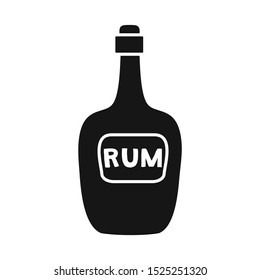 Vector illustration of bottle and rum logo. Graphic of bottle and bourbon stock vector illustration.