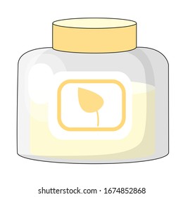 Vector illustration of a bottle of skin care liquid isolated on a white background. Stock illustration of a plastic bottle with cosmetic liquid. Illustration of a bottle with a care product