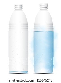 Vector illustration bottle of water and empty bottle