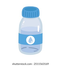 Vector illustration of a bottle of water flat