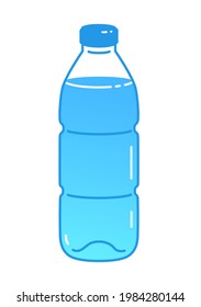 Vector illustration of bottle of water. Minimalistic icon isolated on white background.