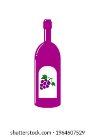 Vector illustration of Bottle of wine icon on white background