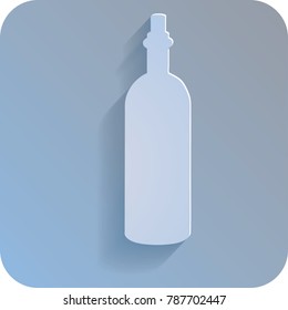 Vector illustration of a bottle of wine on a white background