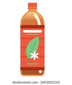 Ilustración vectorial de té de jazmín negro embotellado