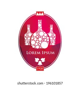 vector illustration of bottles of circles on a white background, elements for design