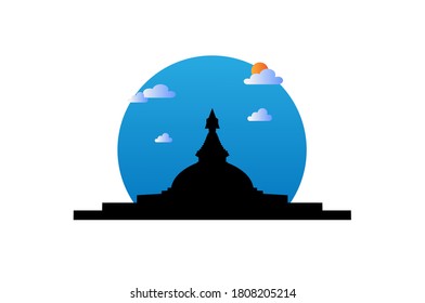 vector illustration of Boudhanath stupa
