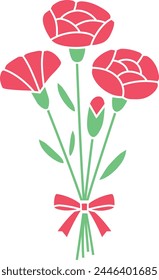 Vector illustration of a bouquet of carnations.