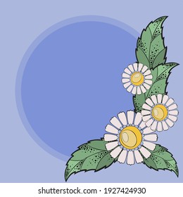 Vector illustration, a bouquet of daisies with a place for inscriptions