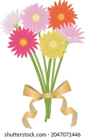 Vector illustration of a bouquet of gerbera flowers