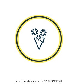 Vector illustration of bouquet icon line. Beautiful celebrate element also can be used as flower icon element.